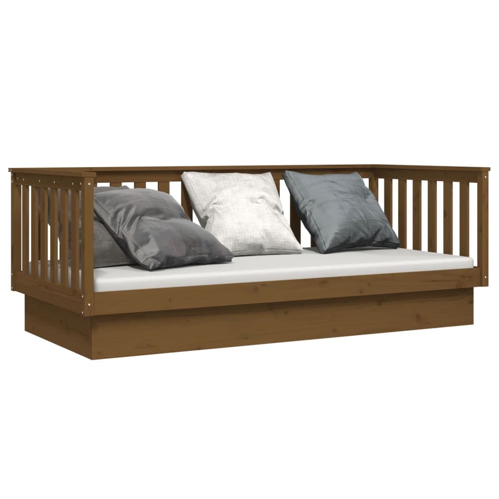 Sofá-cama 80x200 cm madeira de pinho maciça castanho mel