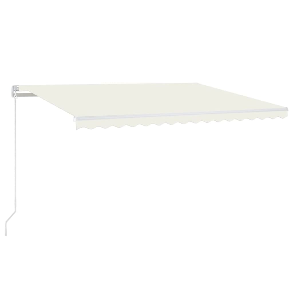 Toldo retrátil manual com LED 450x350 cm cor creme