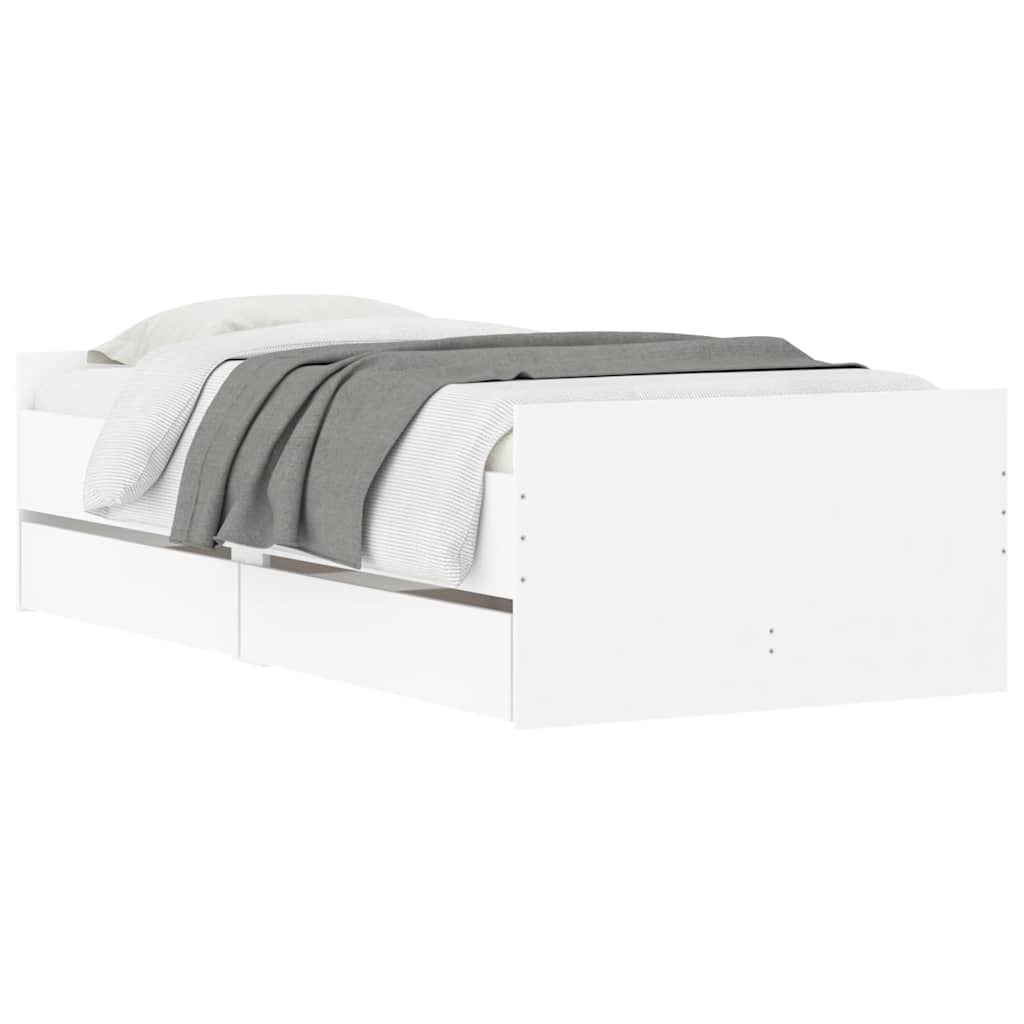 Estrutura de cama com gavetas 100x200 cm branco