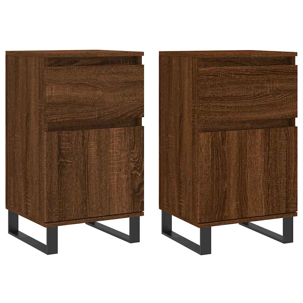 Aparadores 2 pcs 40x35x70cm derivados madeira carvalho castanho