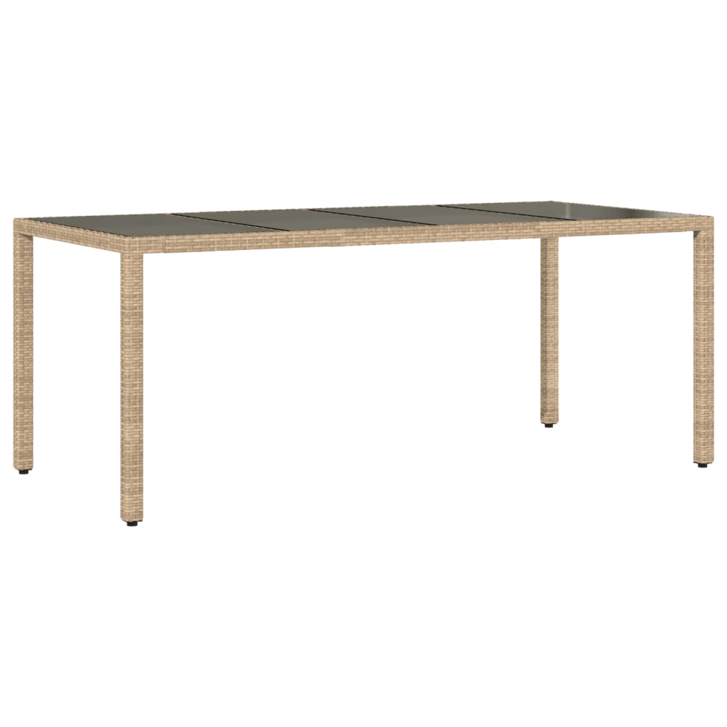 9 Pcs conjunto jantar jardim com almofadões vime PE/vidro bege