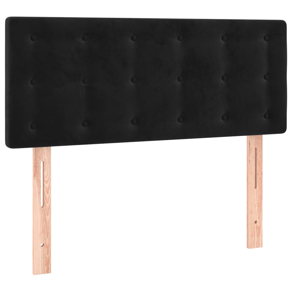 Cabeceira de cama c/luzes LED veludo 100x5x78/88 cm preto