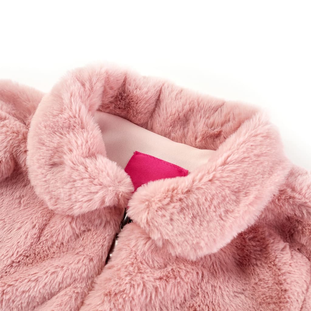 Casaco para crianças pelo sintético rosa 92