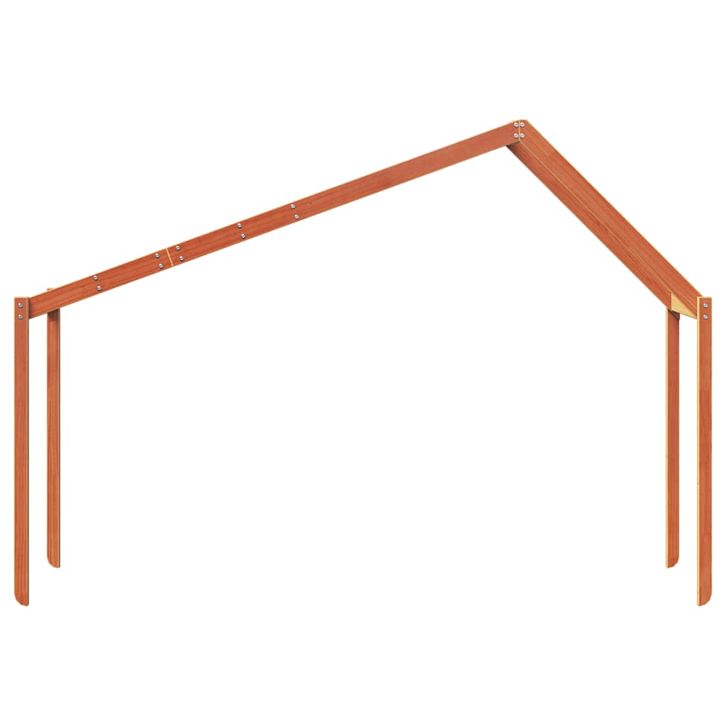 Telhado cama infantil 203x95,5x142 cm pinho maciço castanho mel