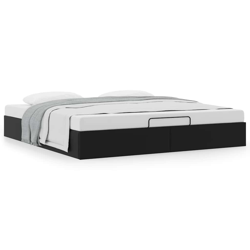 Estrutura de cama otomana sem colchão 200x200 cm preto