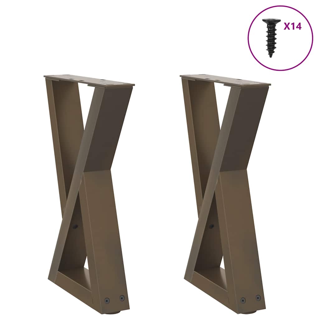 Pés para mesa de centro 2 peças aço natural 38x(42-43,3) cm aço
