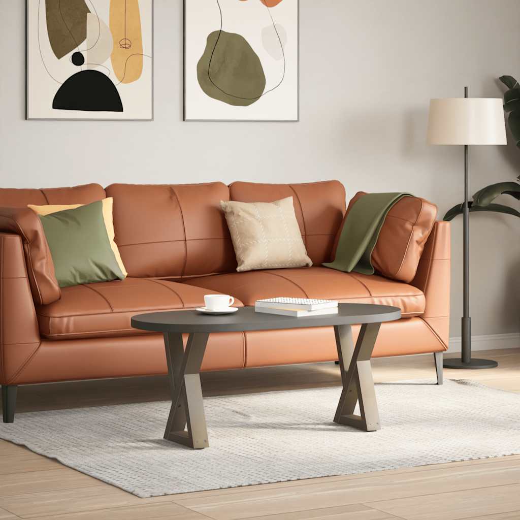 Pés para mesa de centro 2 peças aço natural 38x(42-43,3) cm aço