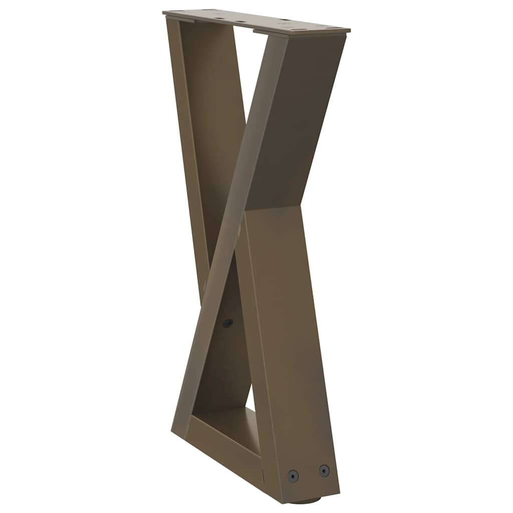 Pés para mesa de centro 2 peças aço natural 38x(42-43,3) cm aço