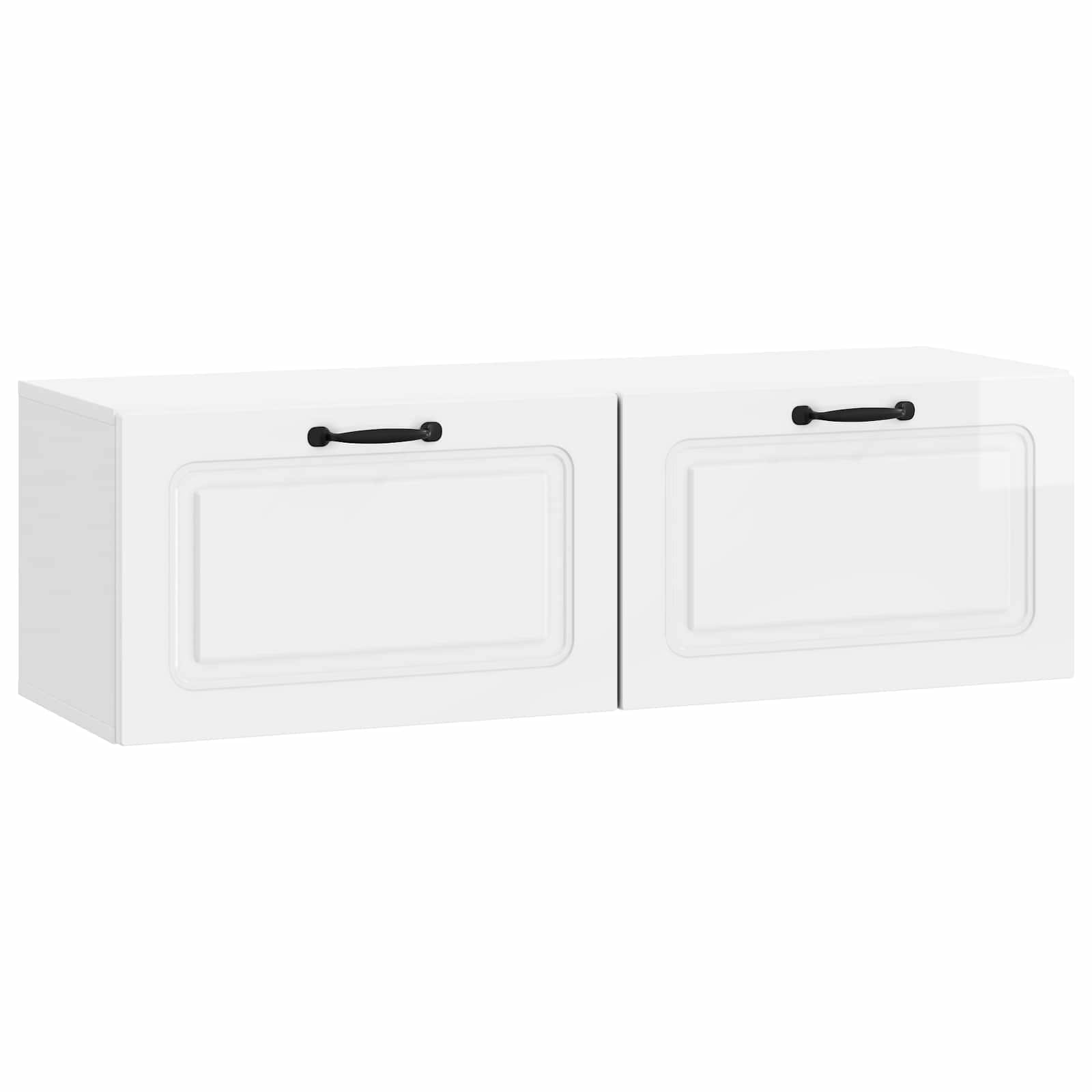 Gabinete de TV de parede branco brilhante 98 x 31 x 30 cm