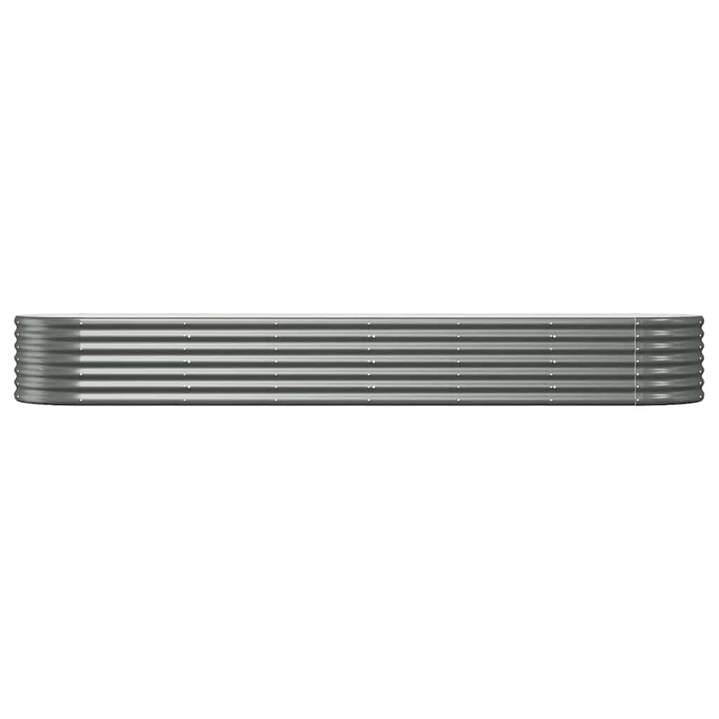 Canteiro elevado jardim 296x80x36cm aço galvanizado cinzento