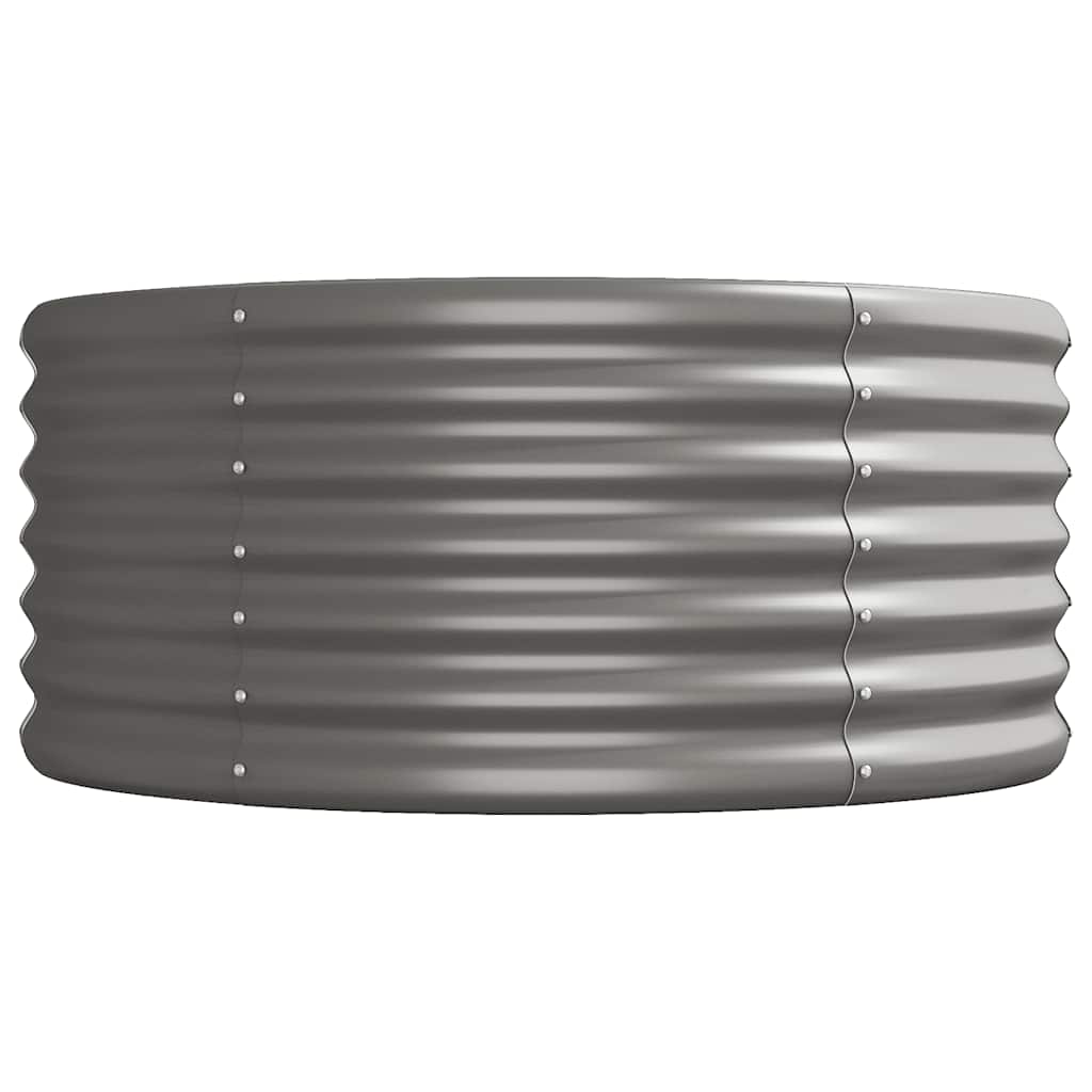 Canteiro elevado jardim 296x80x36cm aço galvanizado cinzento