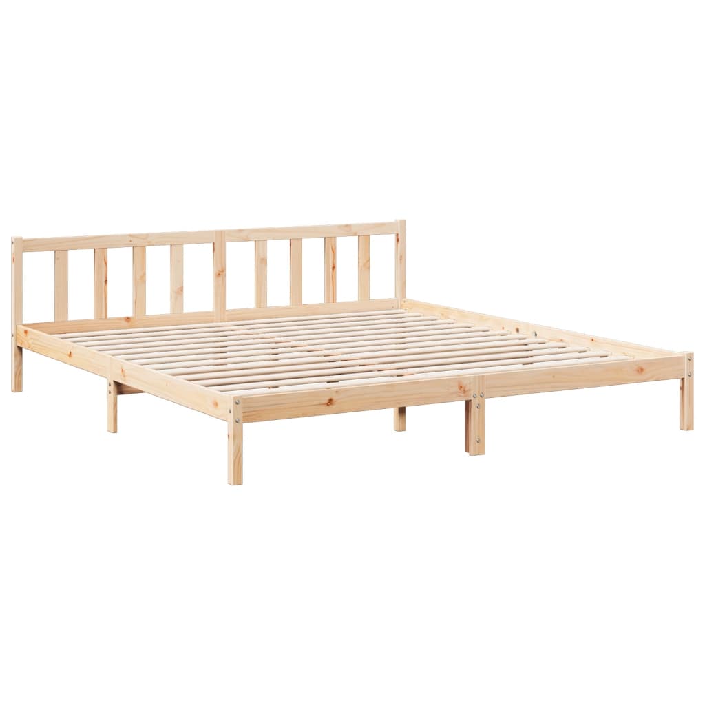 Cama extra longa sem colchão 180x210 cm madeira de pinho maciça