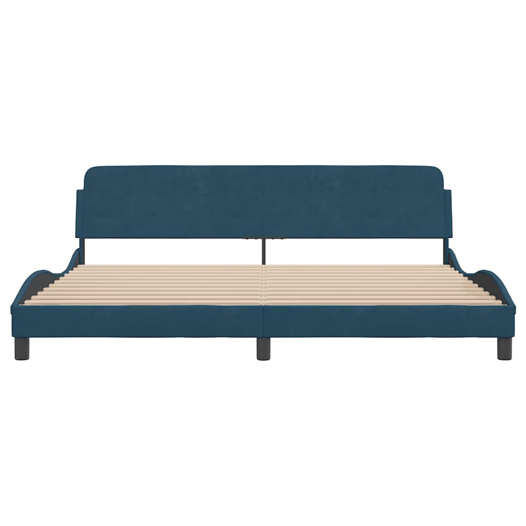 Estrutura de cama dover 200x200 cm veludo azul