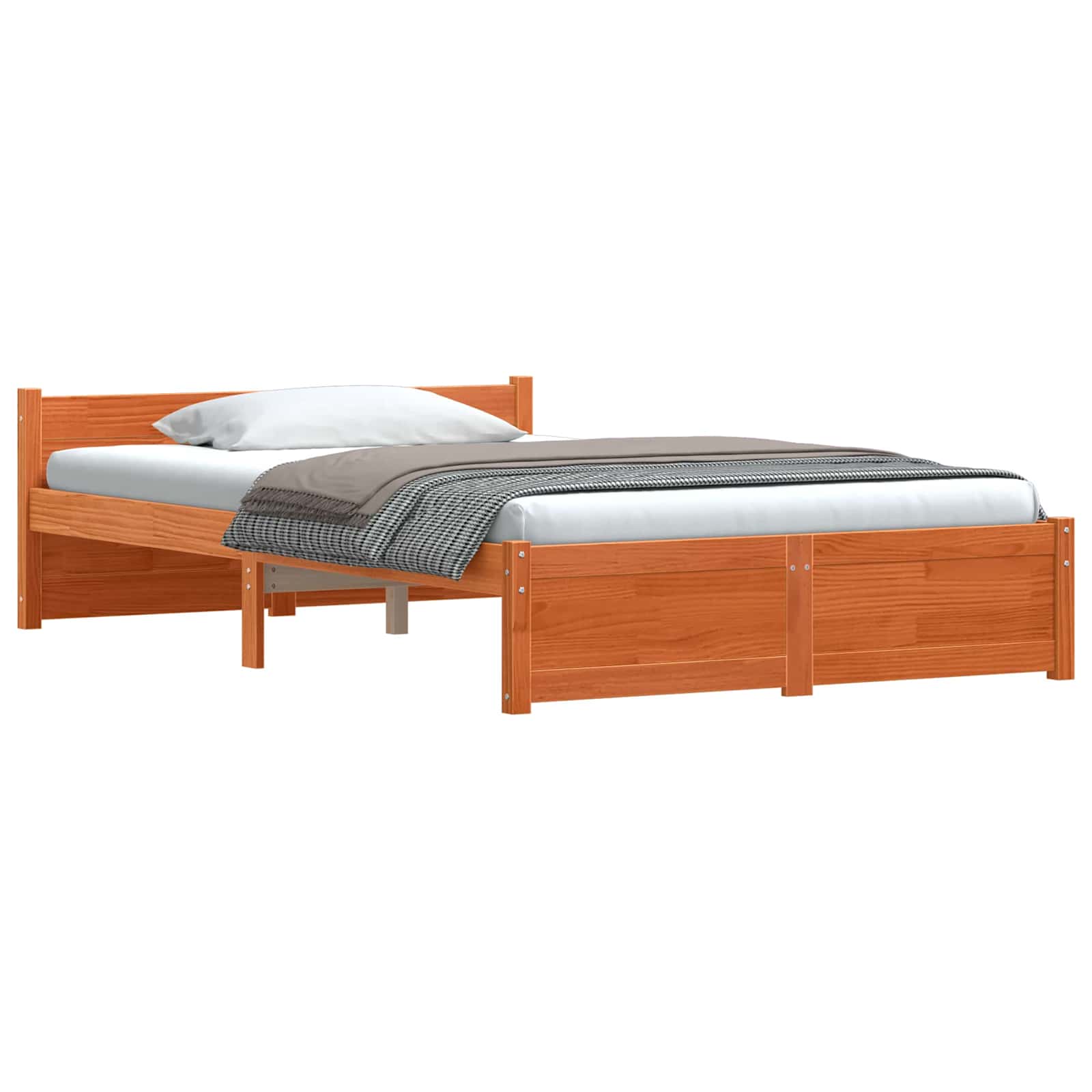 Estrutura da cama marrom cera 195,5 x 125,5 x 51 cm