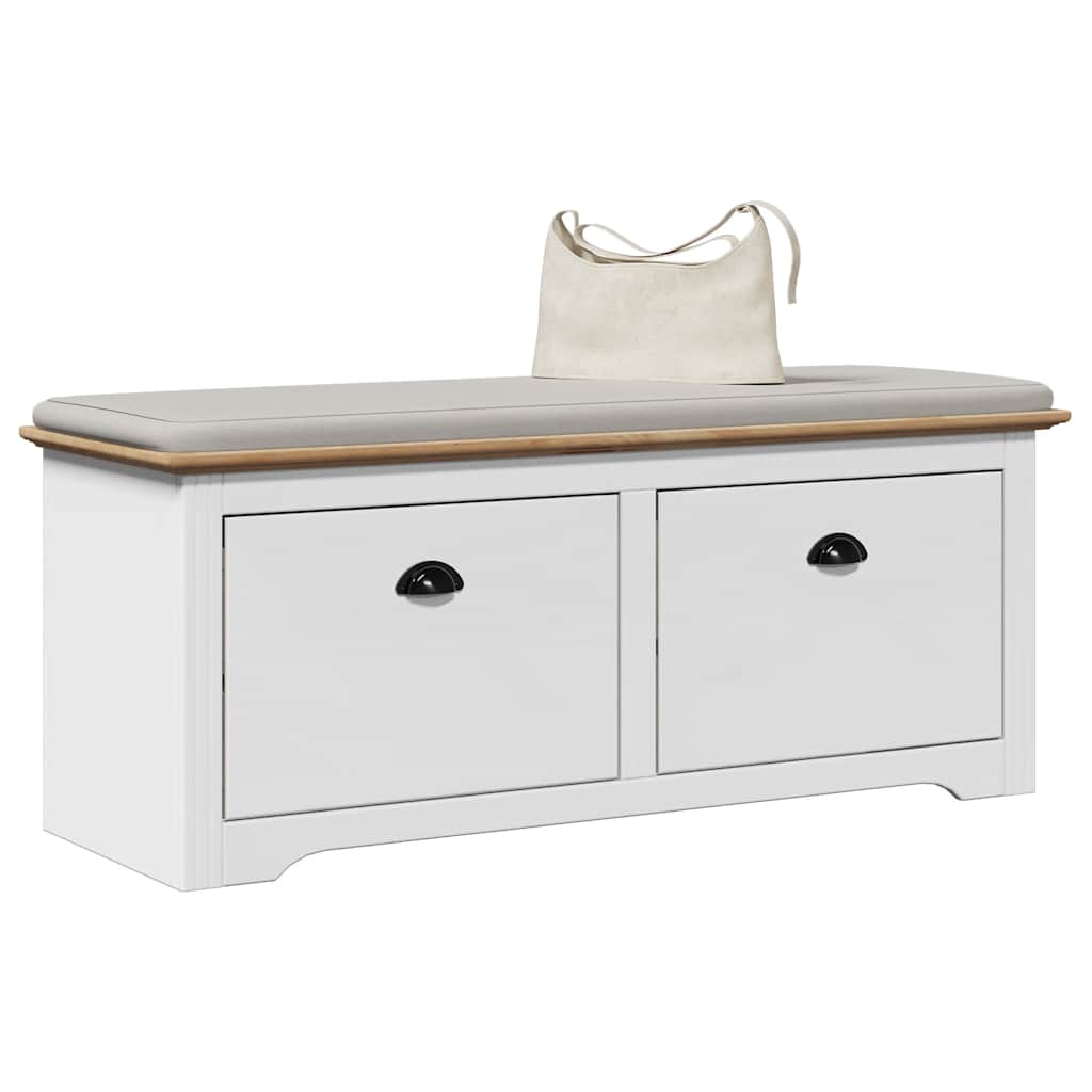 Banco de corredor bodo 114x40x45 cm branco e castanho