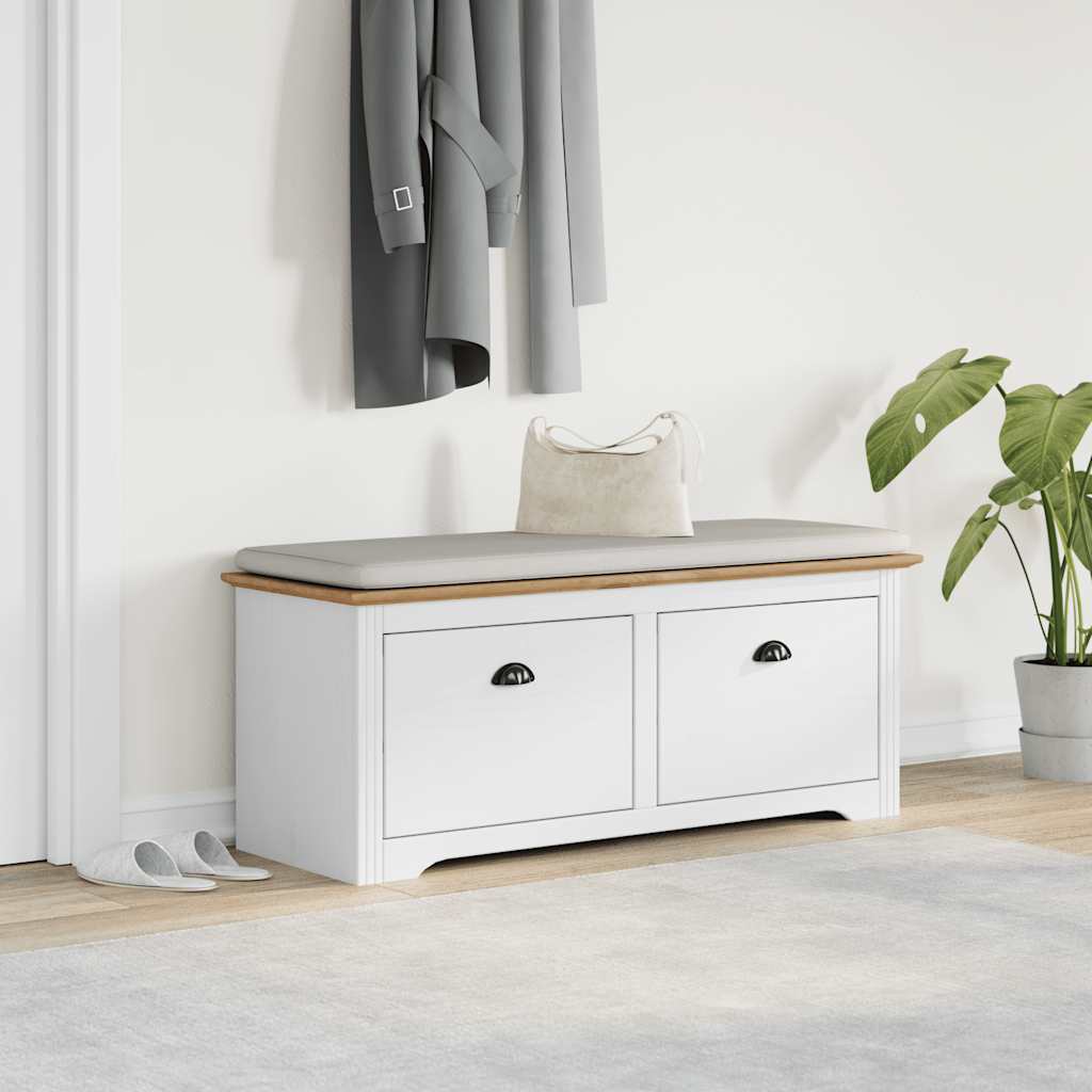 Banco de corredor bodo 114x40x45 cm branco e castanho