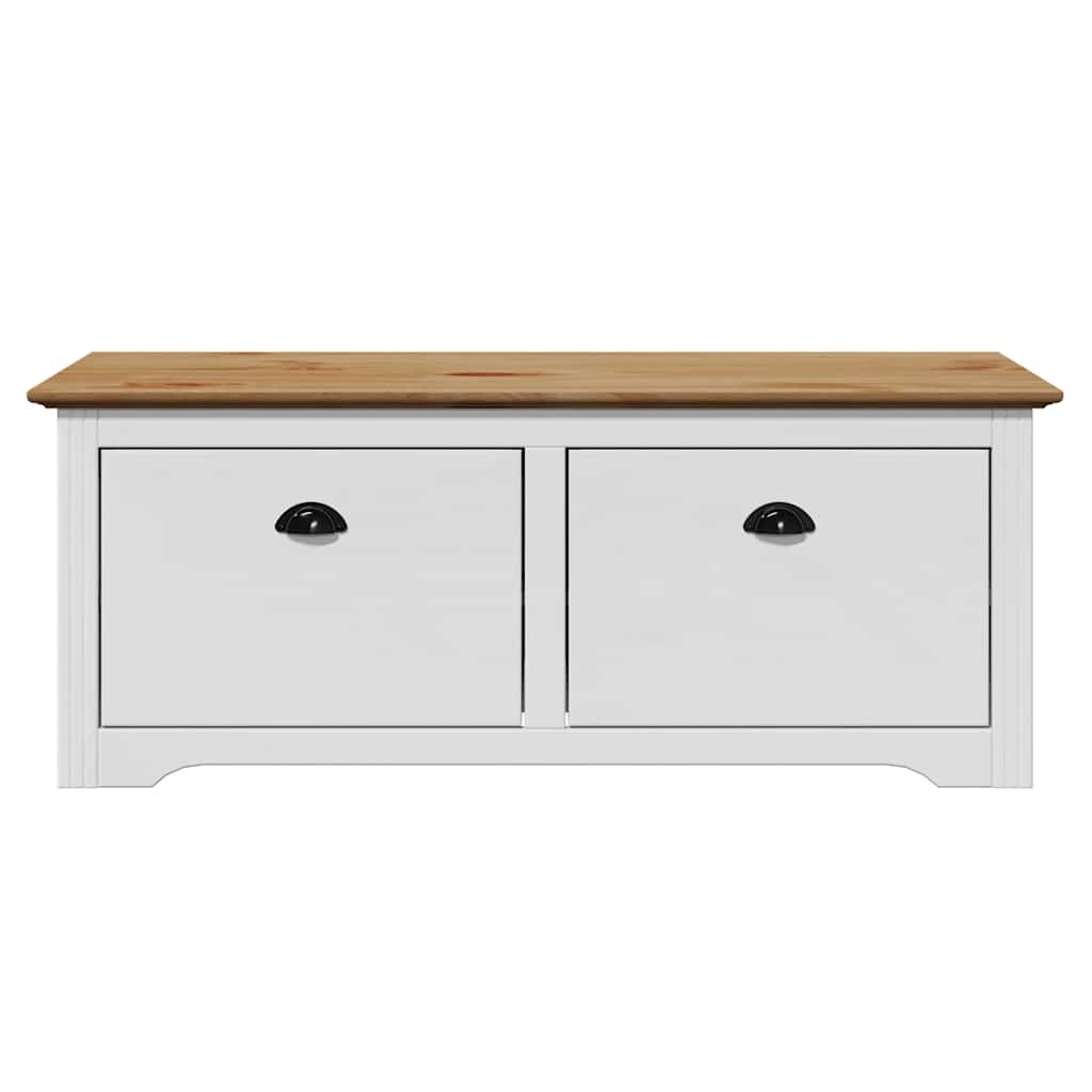 Banco de corredor bodo 114x40x45 cm branco e castanho
