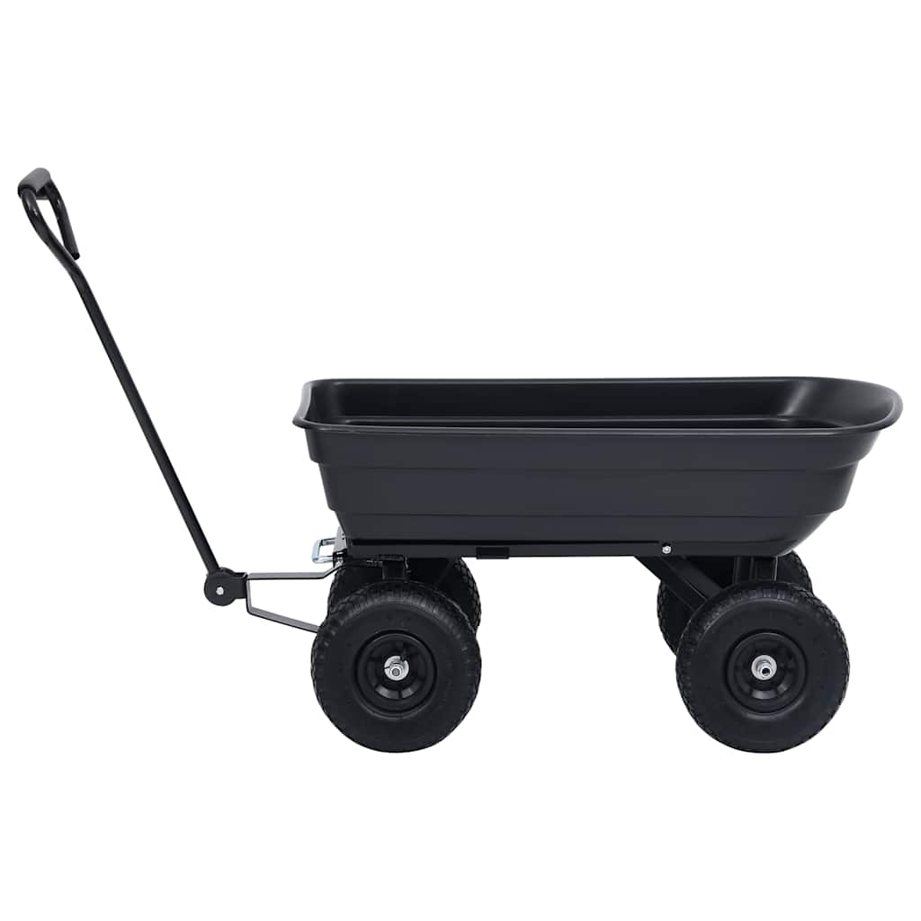 Carrinho de mão basculante para jardim 300 kg 75 l preto