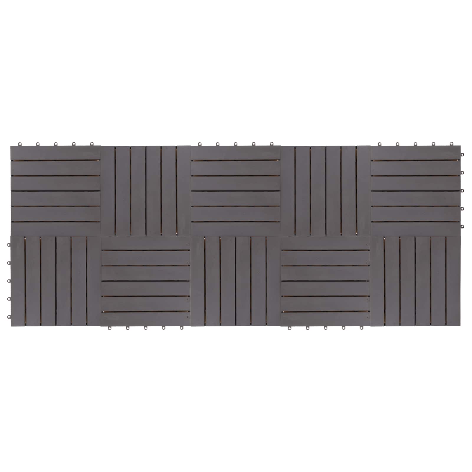Telha de deck 10 unid. cinzento 30 x 30 cm madeira de acácia