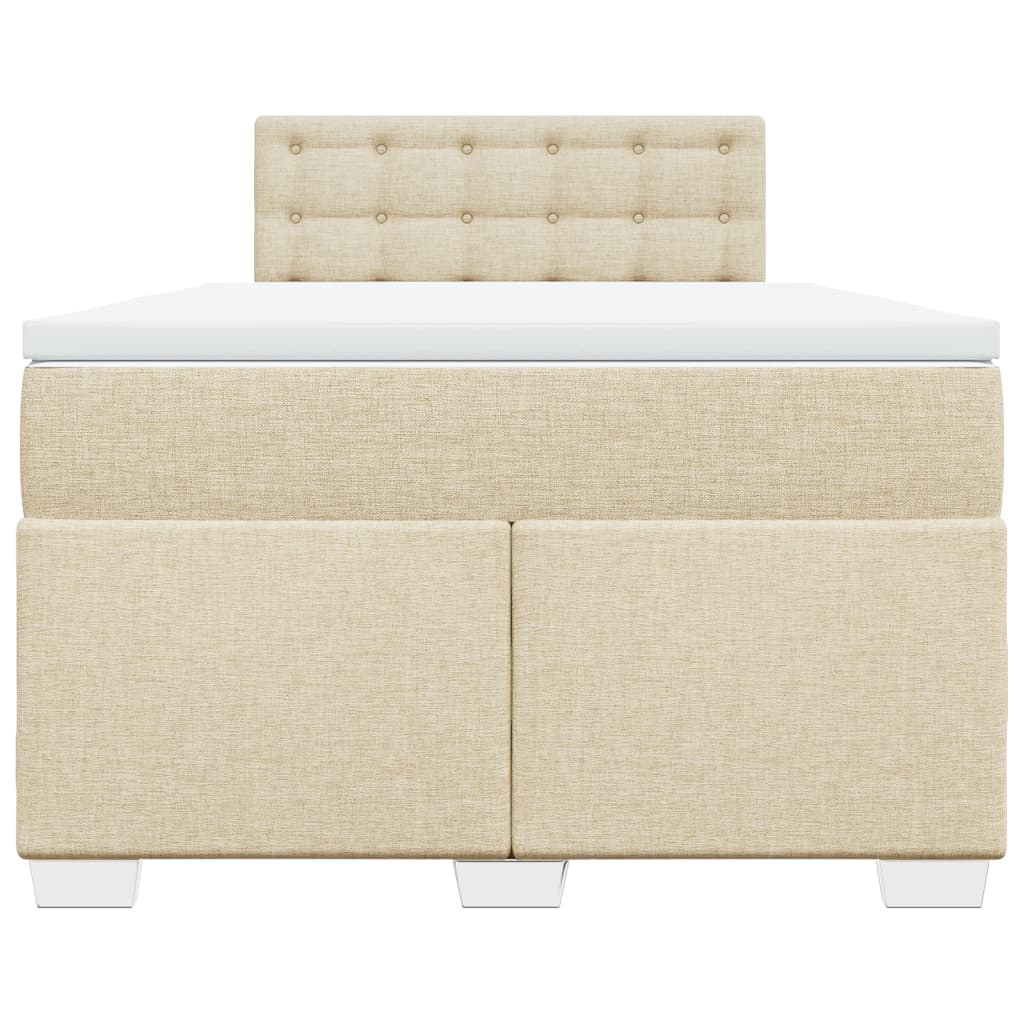 Cama boxspring com colchão 120x190 cm tecido cor creme