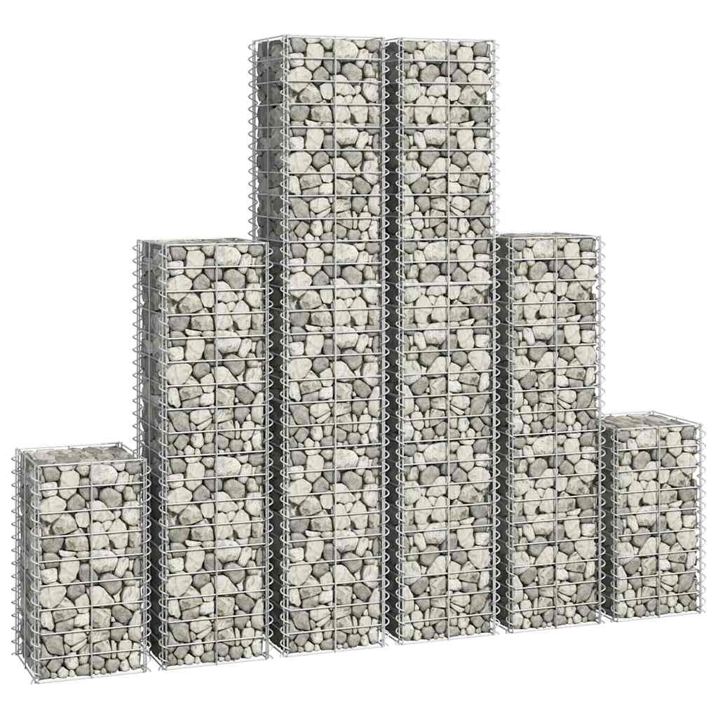 Conjunto de gabiões 6 pcs arame galvanizado