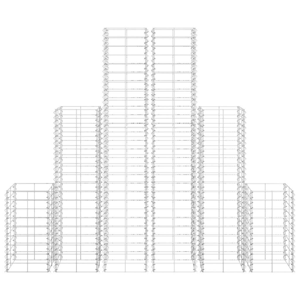 Conjunto de gabiões 6 pcs arame galvanizado