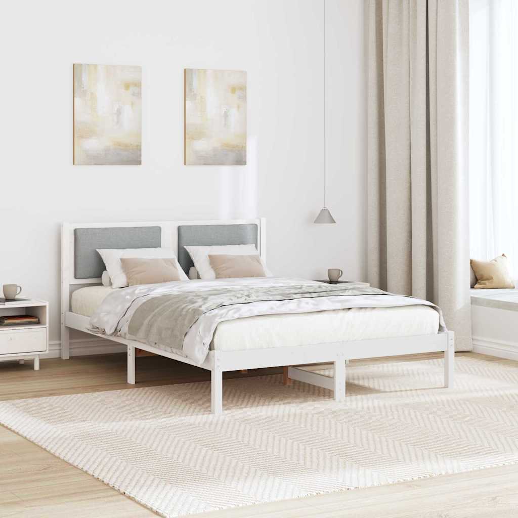Estrutura da cama com cabeceira cinzento-claro 150 x 200 cm