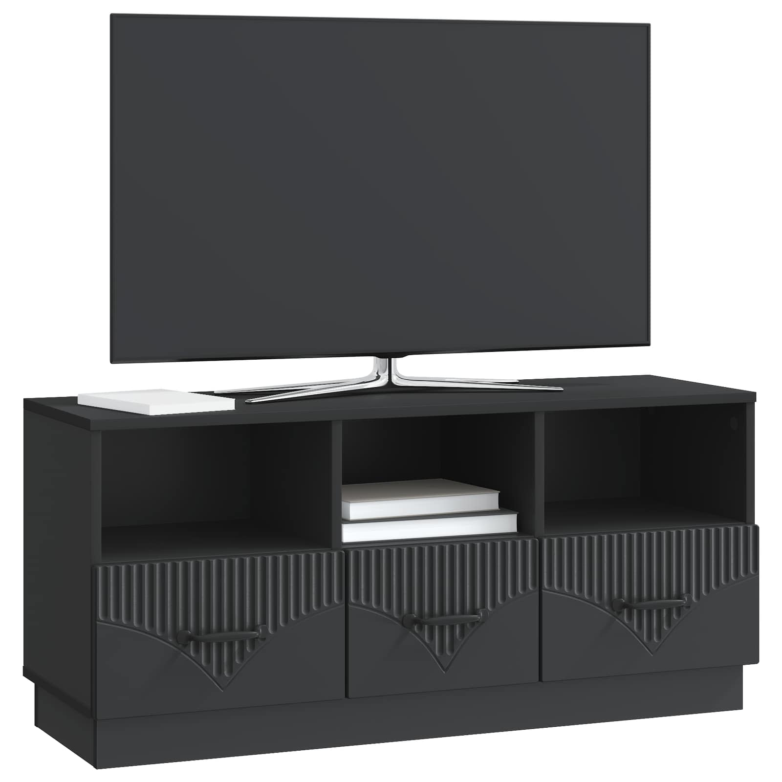 Gabinete para TV preto 102 x 34,5 x 47 cm derivados de madeira