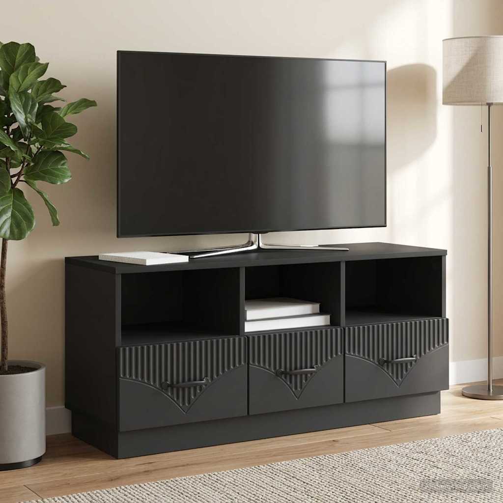 Gabinete para TV preto 102 x 34,5 x 47 cm derivados de madeira