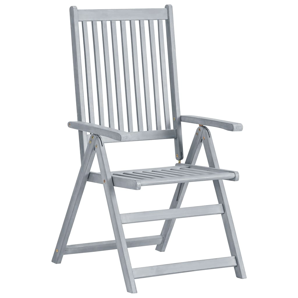 Cadeiras jardim reclináveis c/ almofadões 6 pcs acácia maciça