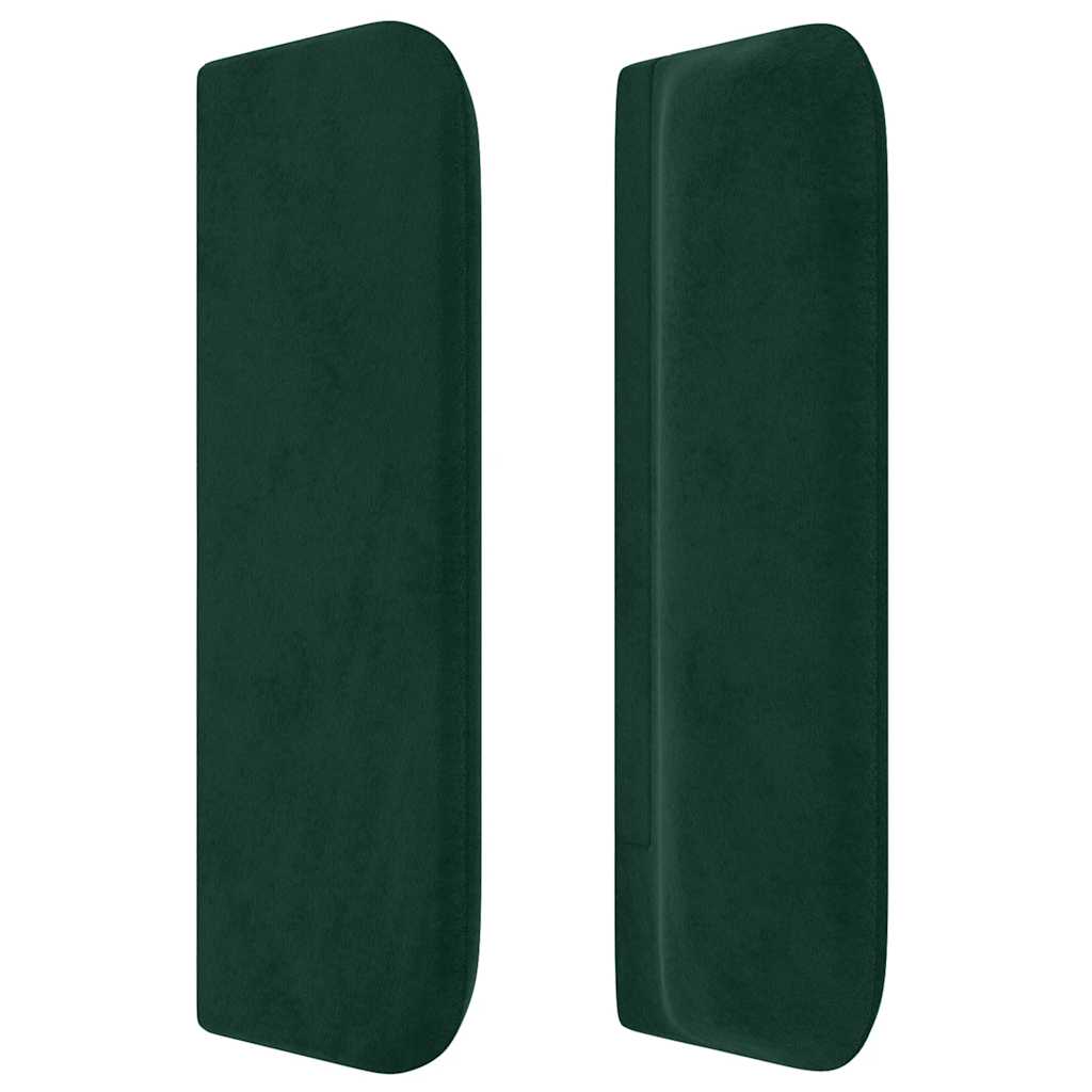 Cabeceira de cama c/ abas tecido 147x16x78/88cm verde-escuro