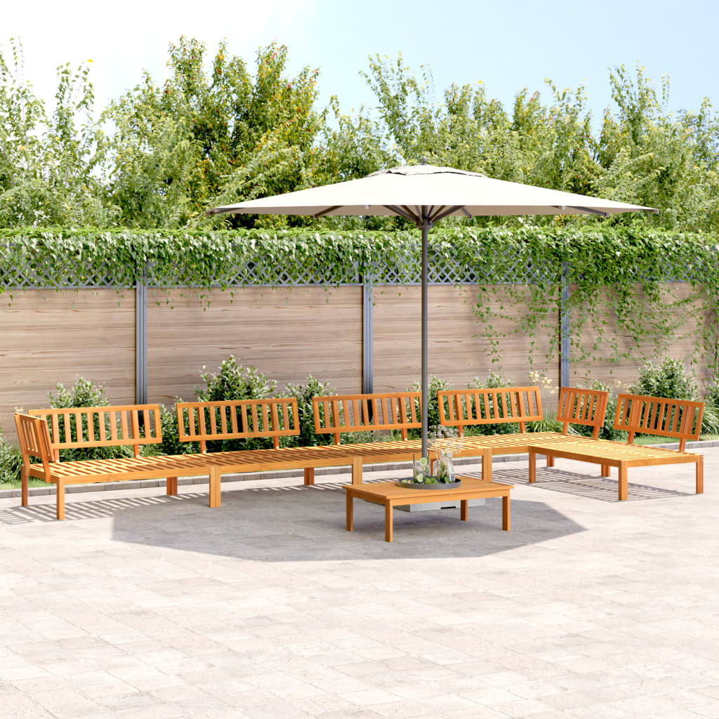 6 Pcs conjunto de móveis de paletes p/ jardim acácia maciça