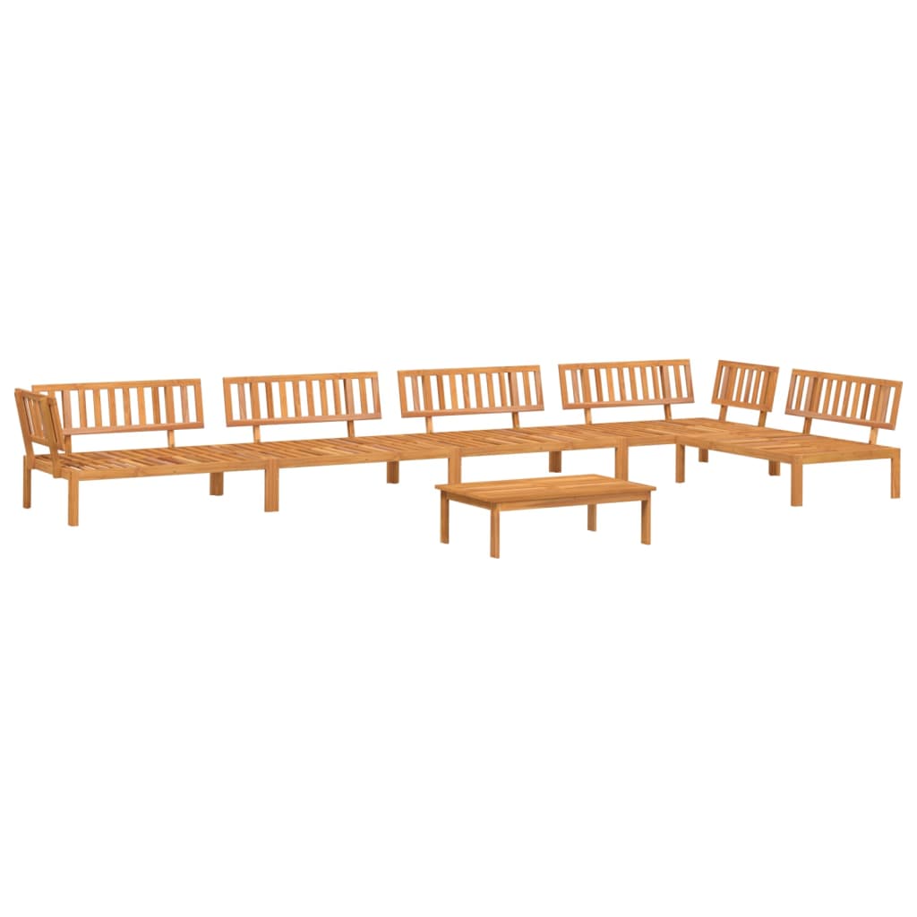 6 Pcs conjunto de móveis de paletes p/ jardim acácia maciça