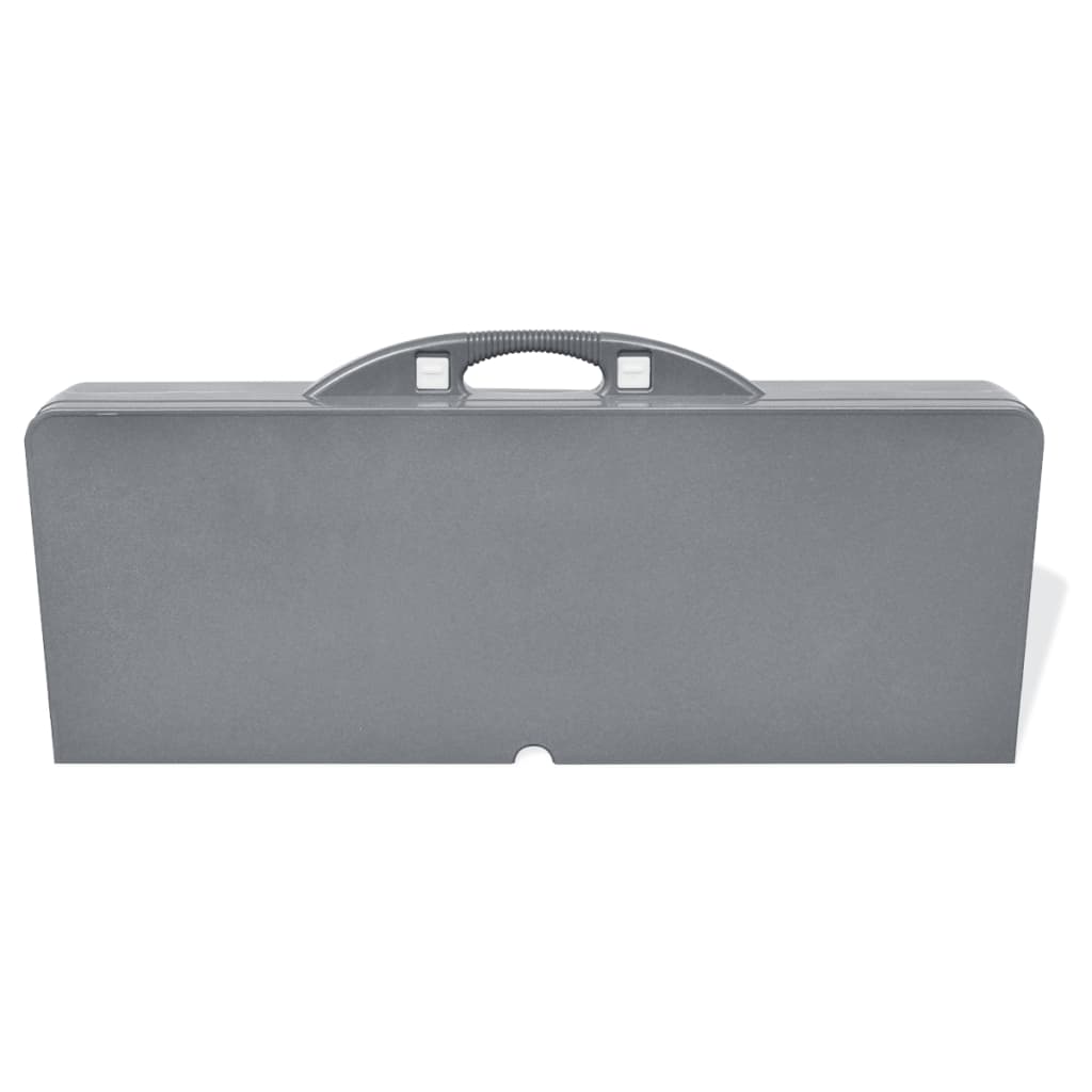 Conjunto mesa campismo c/ 4 bancos alumínio extra cinza-claro