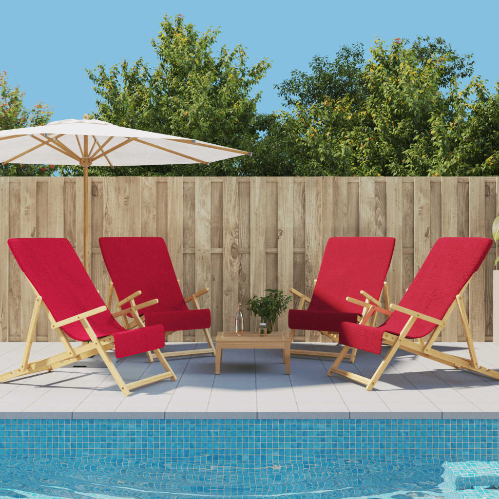 Toalhas de praia 4 pcs 60x135 cm tecido 400 gsm bordô