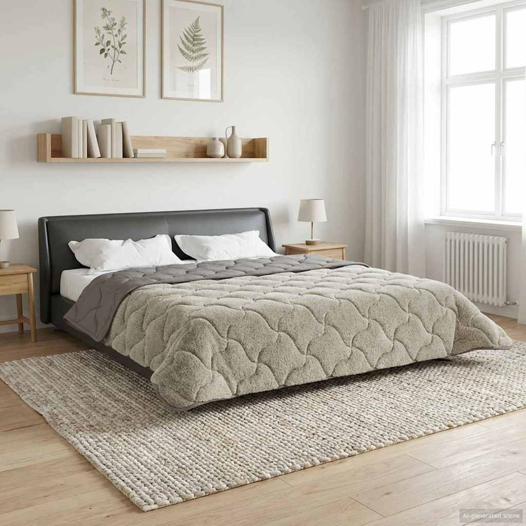 Duvet de ano inteiro colchonete cinzento-claro 200 x 200 cm