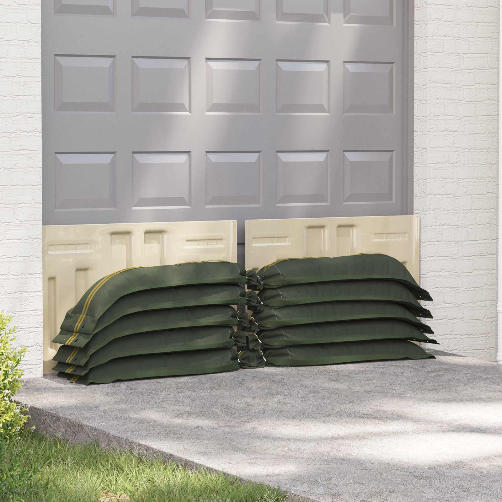Sacos de areia 100 unid. verde escuro 120 x 27 cm HDPE