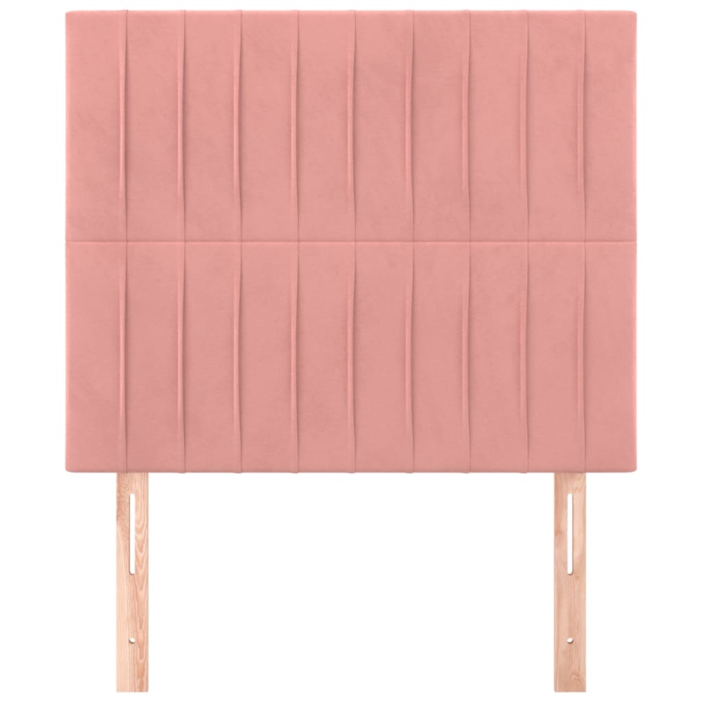 Cabeceira rosa 80x5x118/128 cm veludo