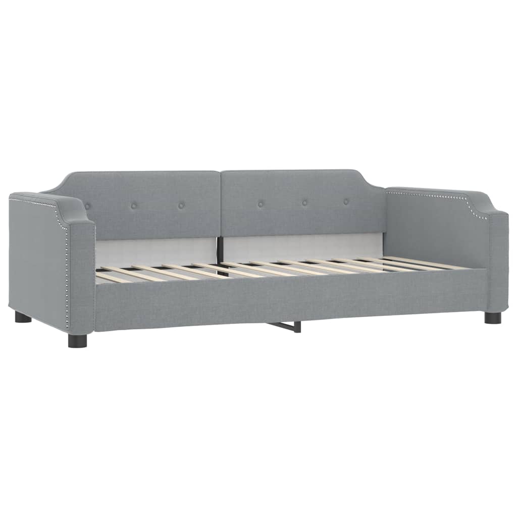 Sofá-cama c/ gavetão e colchões 90x200 cm tecido cinzento-claro