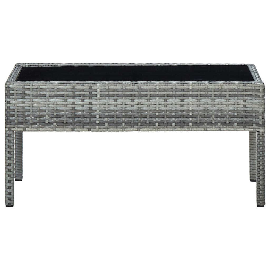 Mesa de jardim 75x40x37 vime PE cinzento