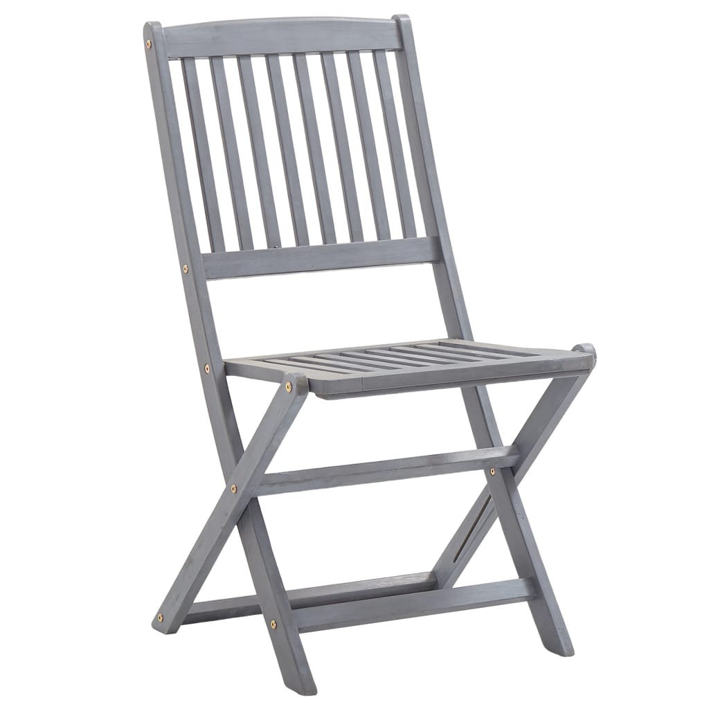Cadeiras de exterior dobráveis 8pcs c/ almofadões acácia maciça