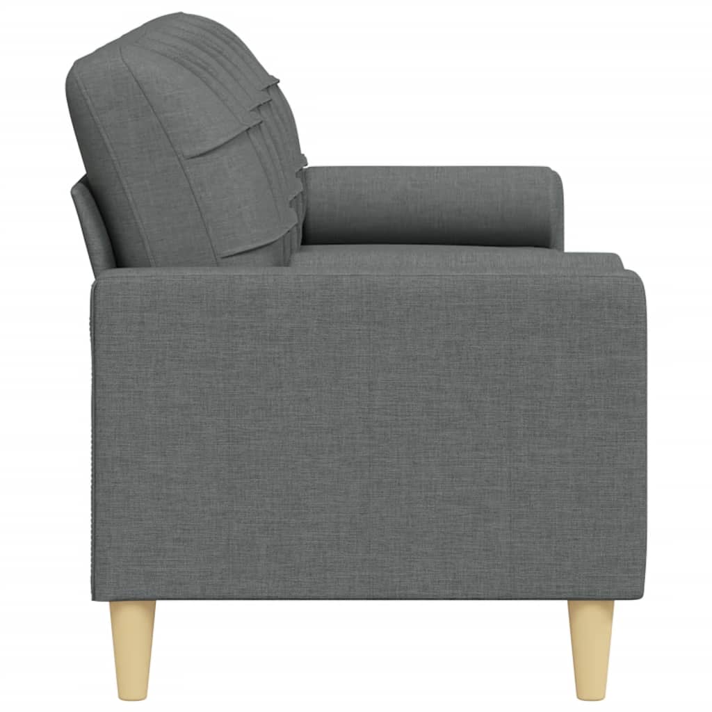 Sofá 3 lug. c/ almofadas decorativas 210 cm tecido cinza-escuro