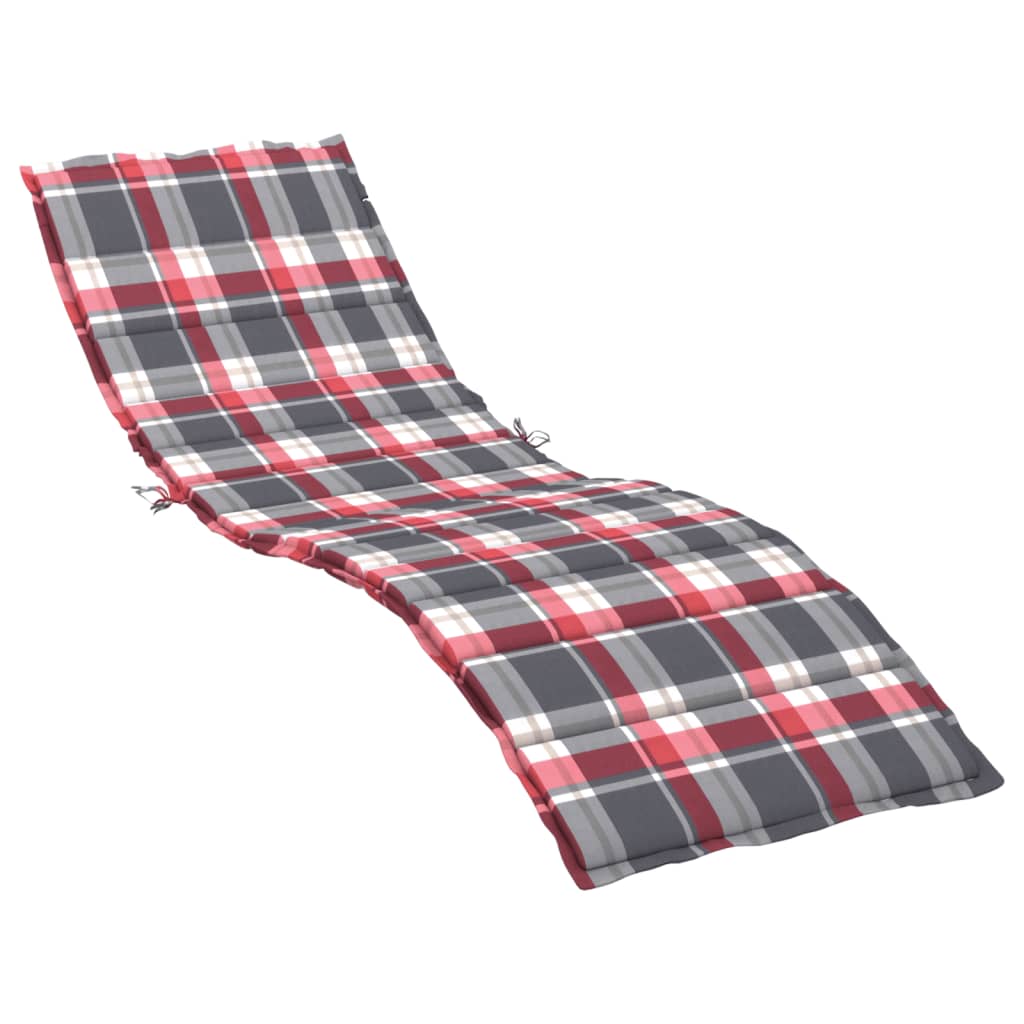 Almofadão p/ espreguiçadeira tecido oxford xadrez vermelho
