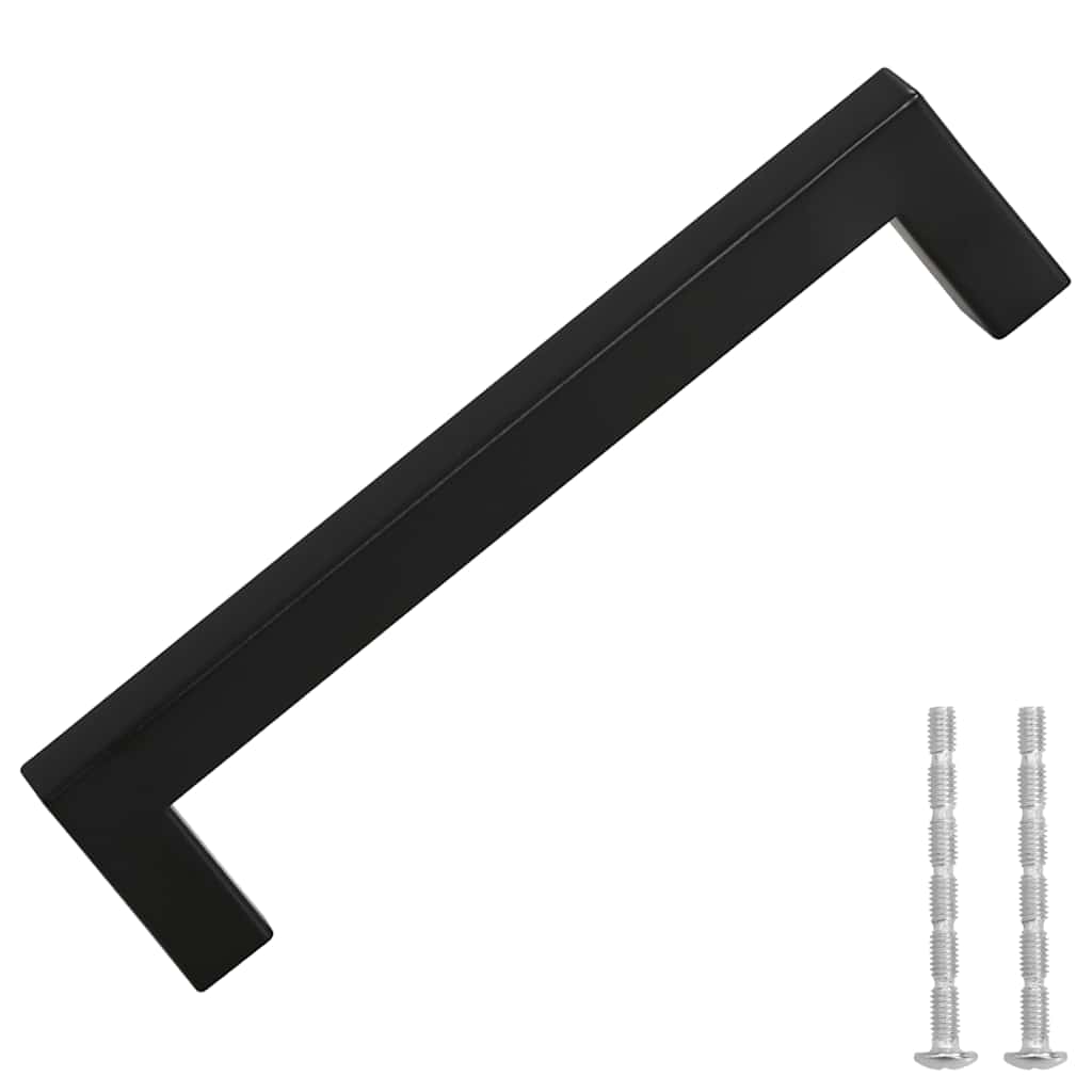 Puxadores para móveis 10 pcs 128 mm aço inoxidável preto
