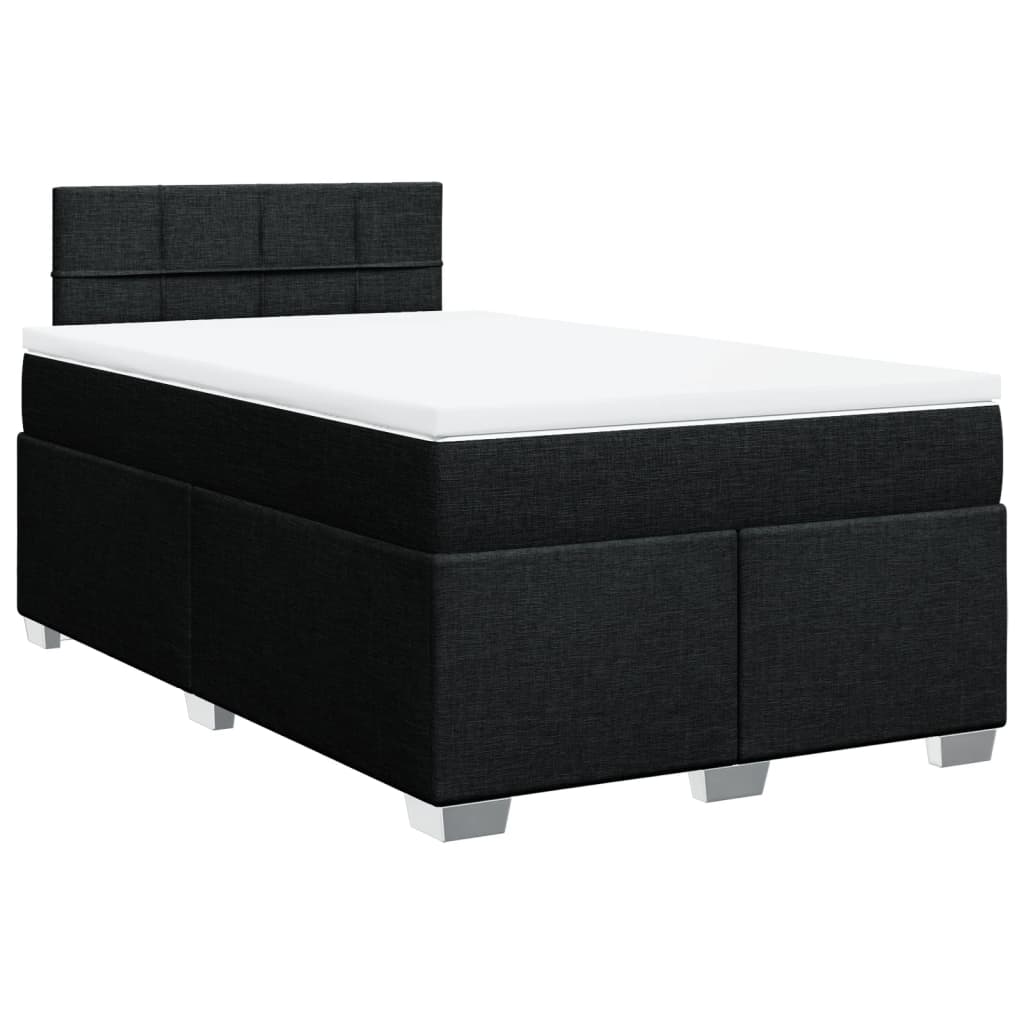 Cama boxspring com colchão 120x190 cm tecido preto