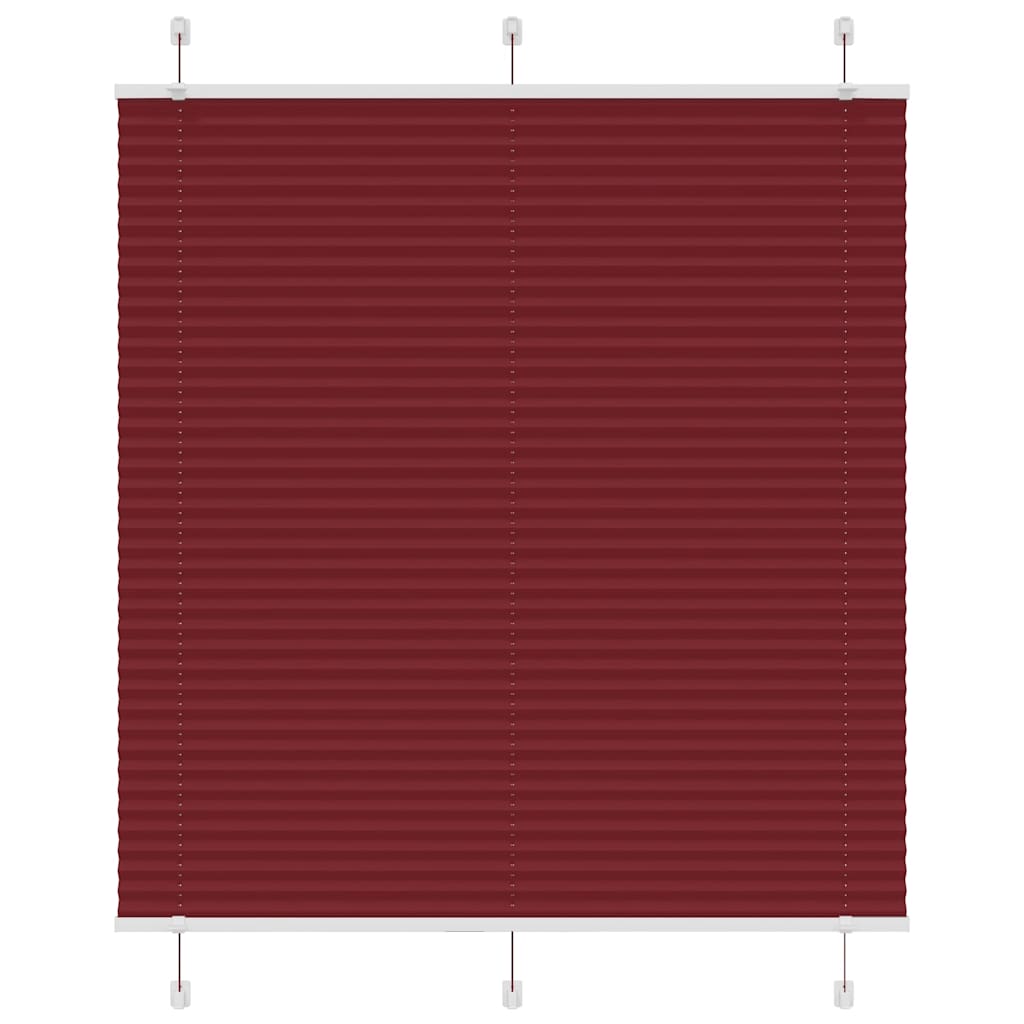 Plissado cego bordéus vermelho 120x150 cm largura tecido