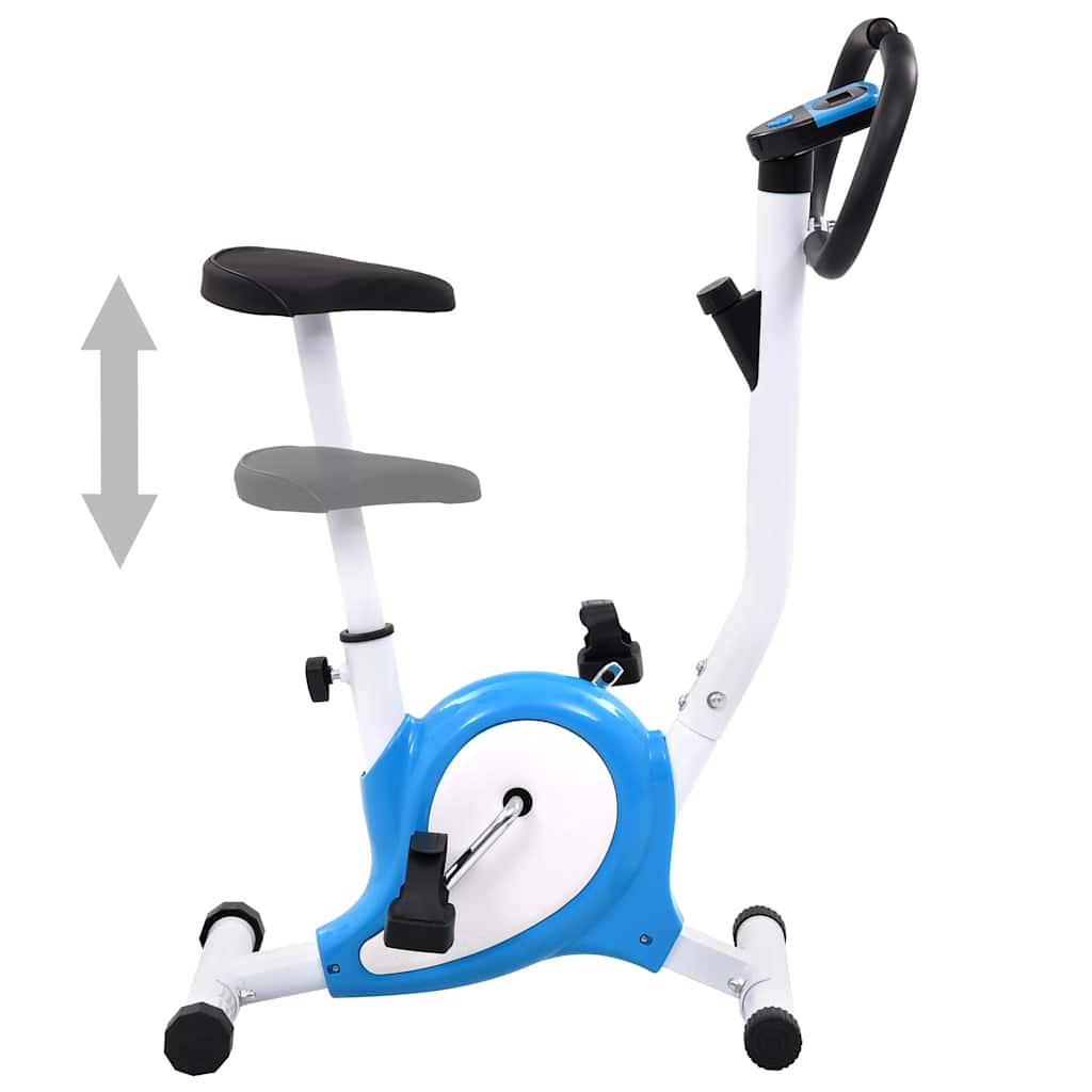 Bicicleta estática com resistência por cinta azul