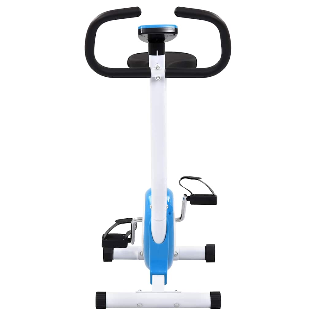 Bicicleta estática com resistência por cinta azul