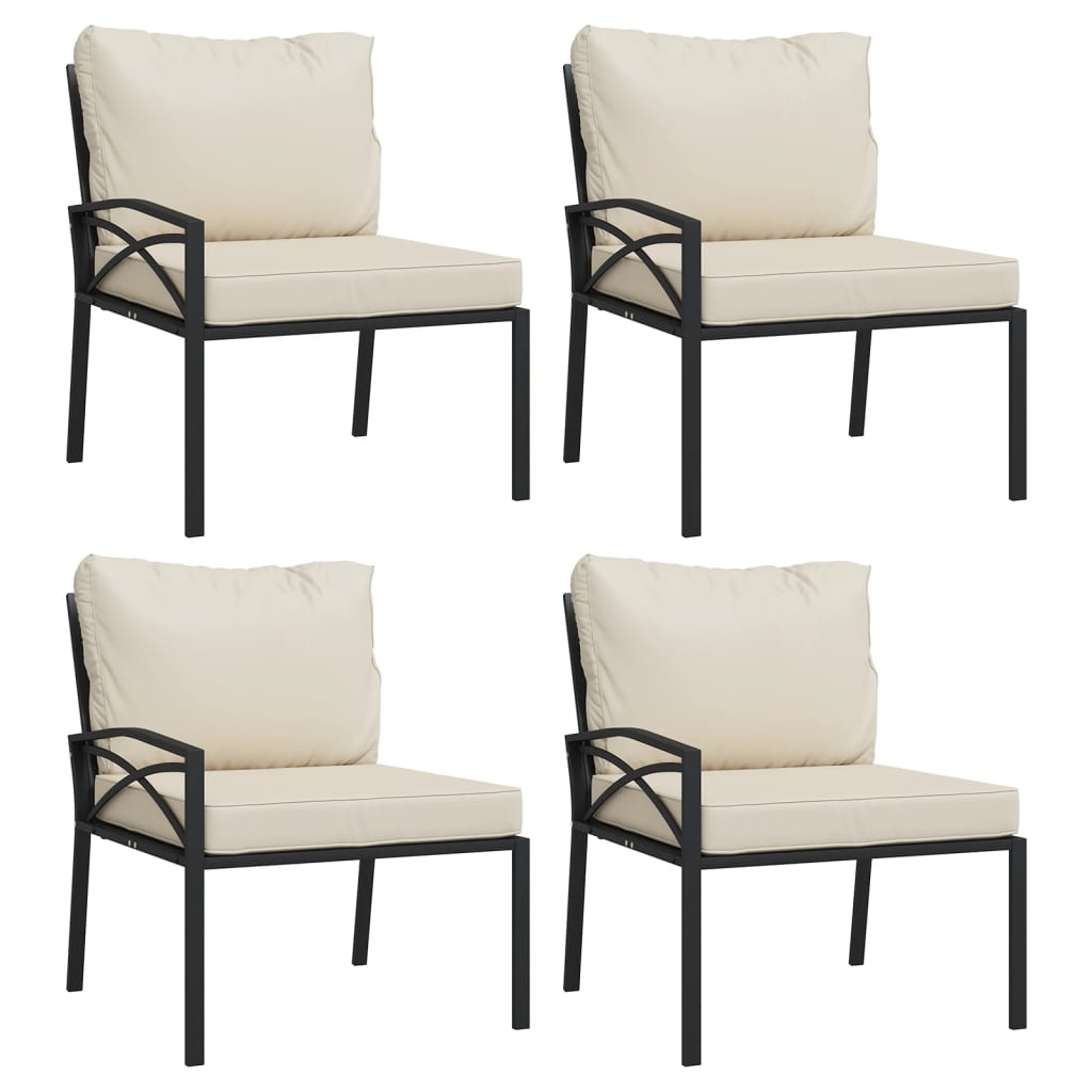 11 Pcs conjunto lounge de jardim aço c/ almofadões areia
