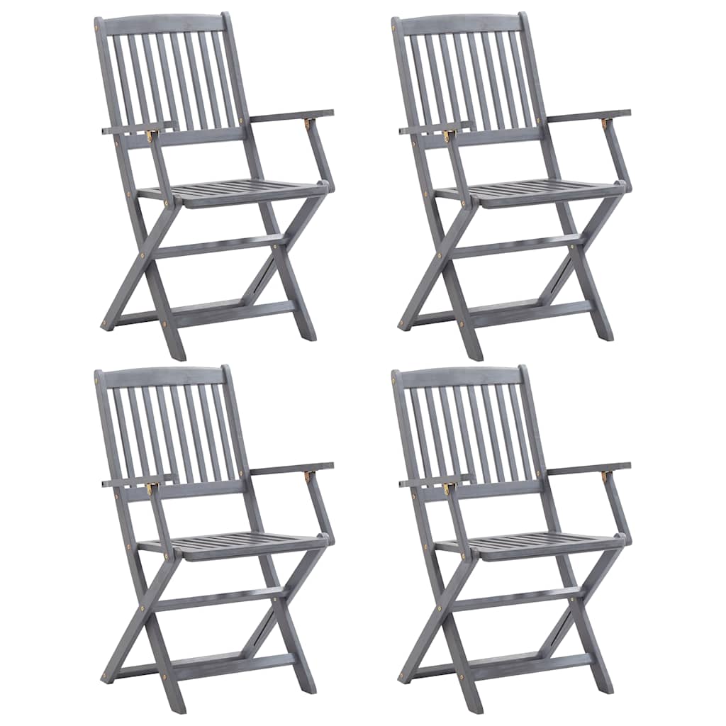 Cadeiras de jardim dobráveis 4 pcs madeira acácia maciça